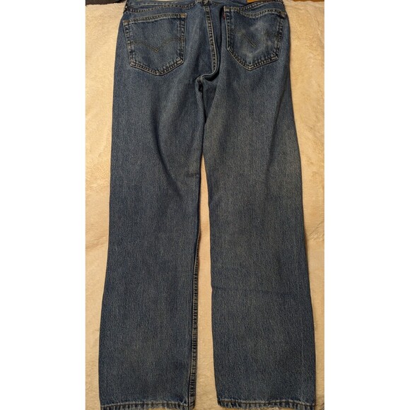 Levi's 505 Straight Leg Denim Blue Jeans Mid Wash 36 X 34 - Picture 9 of 11